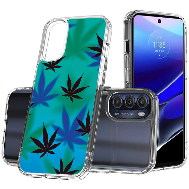 Marijuana Blue Print Slim Cover For Motorola Moto G (Power, Stylus, Play, 5G), Print in USA