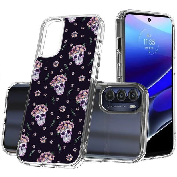 Skull Floral 1 Print Slim Cover For Motorola Moto G (Power, Stylus, Play, 5G), Print in USA