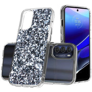 Silver Sparkles Print Slim Cover For Motorola Moto G (Power, Stylus, Play, 5G), Print in USA