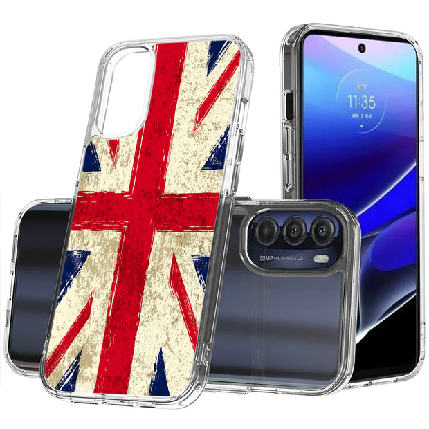 Old UK Flag Print Slim Cover For Motorola Moto G (Power, Stylus, Play, 5G), Print in USA