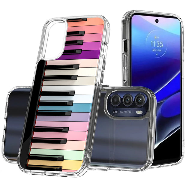 Rainbow Piano Print Slim Cover For Motorola Moto G (Power, Stylus, Play, 5G), Print in USA