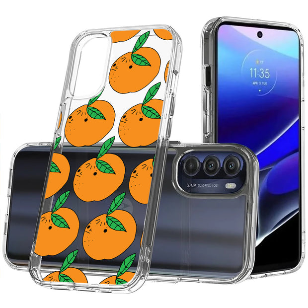 Orange Fruit Print Slim Cover For Motorola Moto G (Power, Stylus, Play, 5G), Print in USA