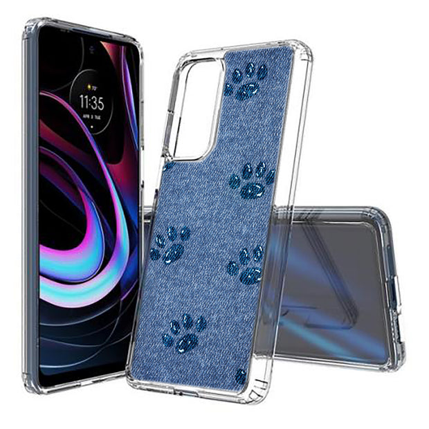 Paw Footprints Print Slim Cover For Motorola   (Edge,One 5G,Ace,UW,X40,30), Print in USA