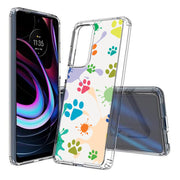 Paw Color  Print Slim Cover For Motorola   (Edge,One 5G,Ace,UW,X40,30), Print in USA