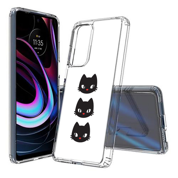 Black Cat Print Slim Cover For Motorola   (Edge,One 5G,Ace,UW,X40,30), Print in USA