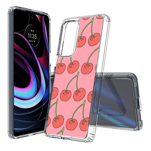 Cherry Print Slim Cover For Motorola   (Edge,One 5G,Ace,UW,X40,30), Print in USA