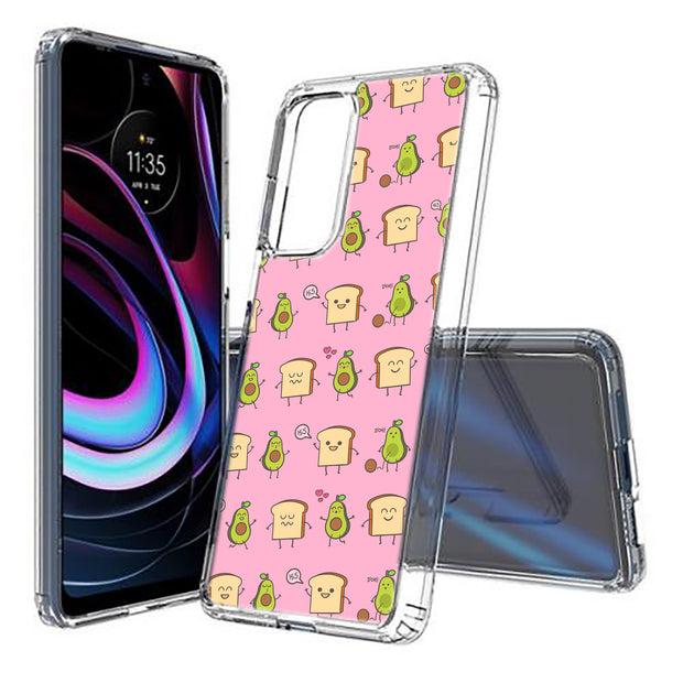 Pink Avocado Print Slim Cover For Motorola   (Edge,One 5G,Ace,UW,X40,30), Print in USA