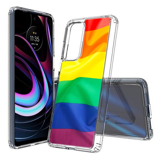 Rainbow LGBTQ Print Slim Cover For Motorola   (Edge,One 5G,Ace,UW,X40,30), Print in USA