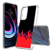 Red Flames Print Slim Cover For Motorola   (Edge,One 5G,Ace,UW,X40,30), Print in USA