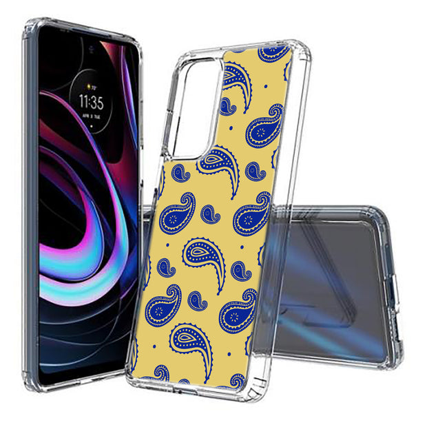 Paisley Yellow Print Slim Cover For Motorola   (Edge,One 5G,Ace,UW,X40,30), Print in USA