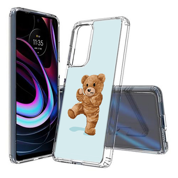 Teddy Fight Print Slim Cover For Motorola   (Edge,One 5G,Ace,UW,X40,30), Print in USA