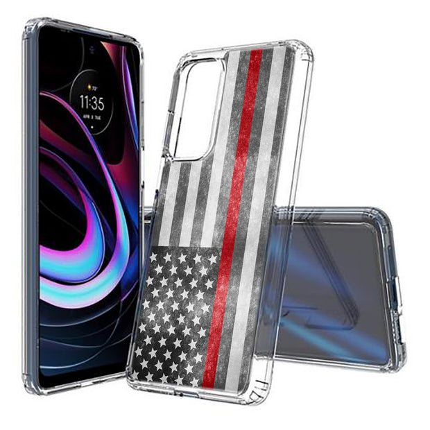 Thin Red Line Print Slim Cover For Motorola   (Edge,One 5G,Ace,UW,X40,30), Print in USA