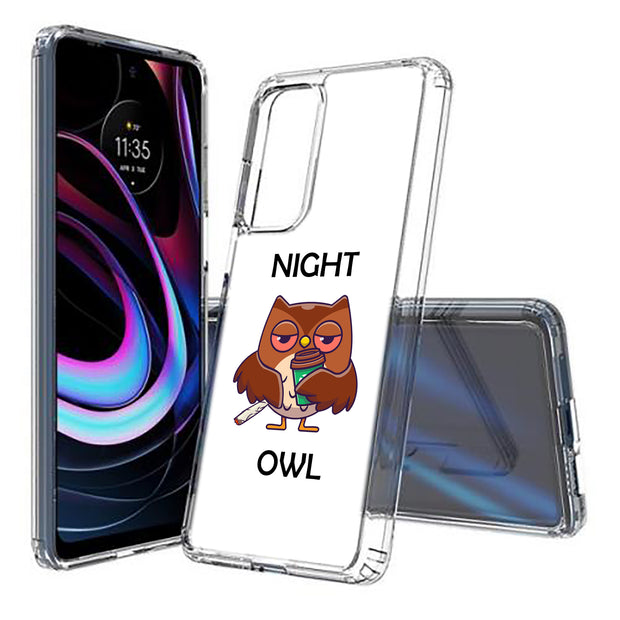 Night Owl  Print Slim Cover For Motorola   (Edge,One 5G,Ace,UW,X40,30), Print in USA