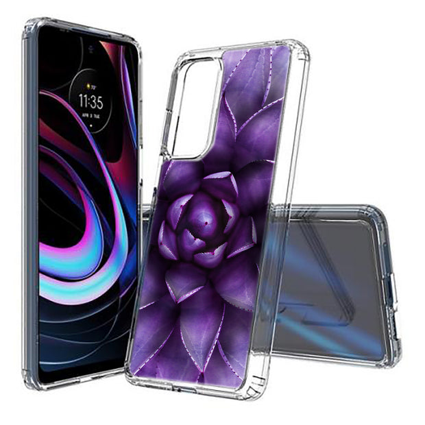 Purple Lotus Print Slim Cover For Motorola   (Edge,One 5G,Ace,UW,X40,30), Print in USA