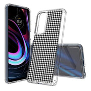 Black Gingham Print Slim Cover For Motorola   (Edge,One 5G,Ace,UW,X40,30), Print in USA