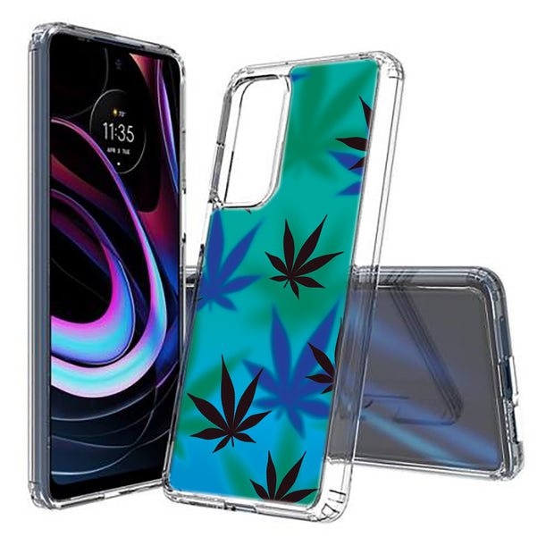 Marijuana Blue Print Slim Cover For Motorola   (Edge,One 5G,Ace,UW,X40,30), Print in USA