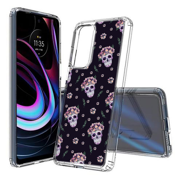 Skull Floral 1 Print Slim Cover For Motorola   (Edge,One 5G,Ace,UW,X40,30), Print in USA