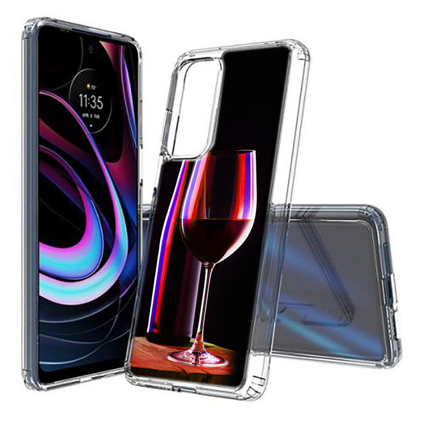 Red Wine Glass Print Slim Cover For Motorola   (Edge,One 5G,Ace,UW,X40,30), Print in USA