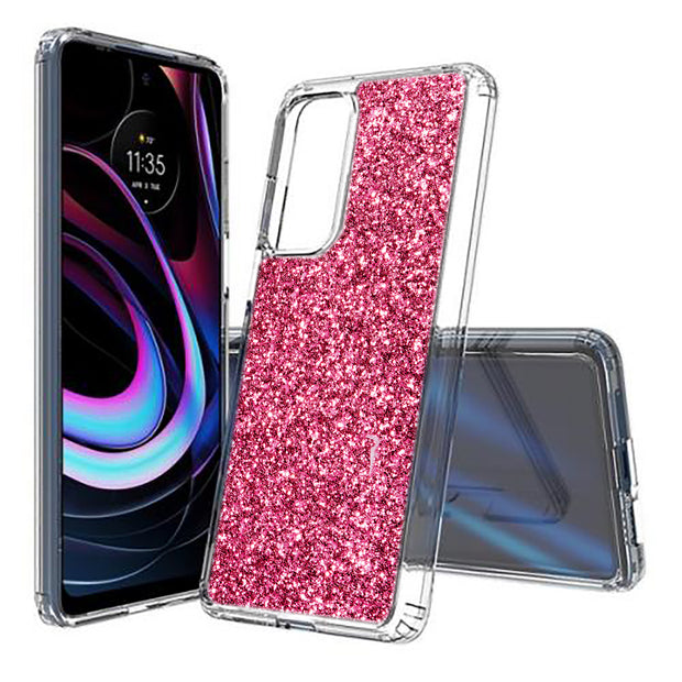 Pink Sparklings Print Slim Cover For Motorola   (Edge,One 5G,Ace,UW,X40,30), Print in USA