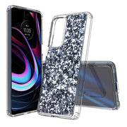 Silver Sparkles Print Slim Cover For Motorola   (Edge,One 5G,Ace,UW,X40,30), Print in USA