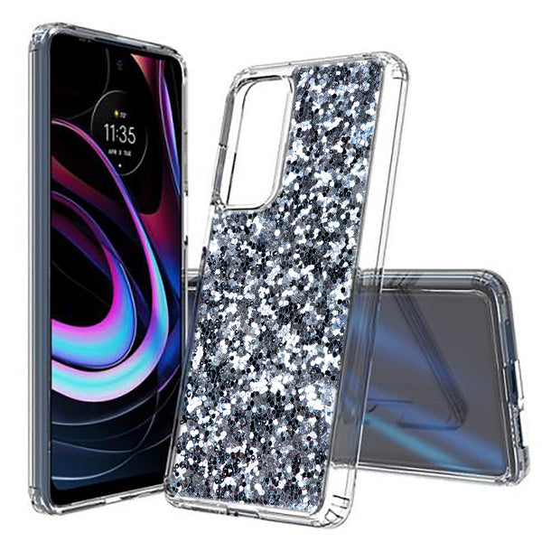 Silver Sparkles Print Slim Cover For Motorola   (Edge,One 5G,Ace,UW,X40,30), Print in USA