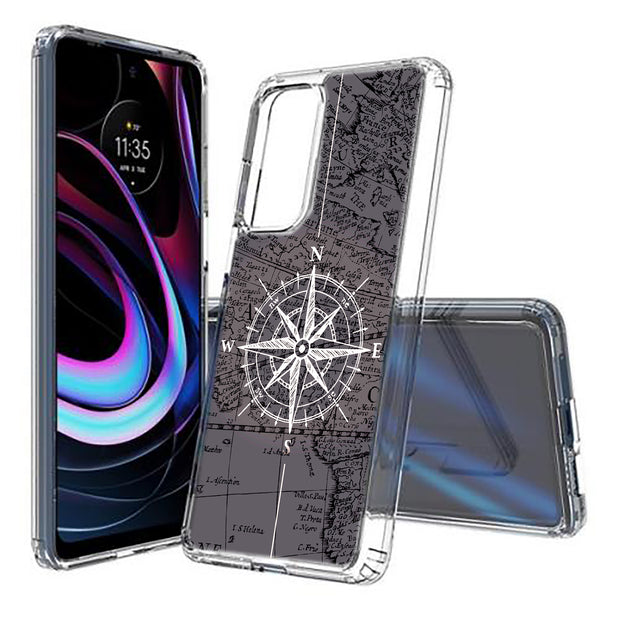 Map Compass Print Slim Cover For Motorola   (Edge,One 5G,Ace,UW,X40,30), Print in USA