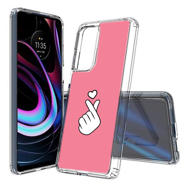 Finger Heart Print Slim Cover For Motorola   (Edge,One 5G,Ace,UW,X40,30), Print in USA