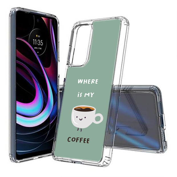 Where My Coffee Print Slim Cover For Motorola   (Edge,One 5G,Ace,UW,X40,30), Print in USA