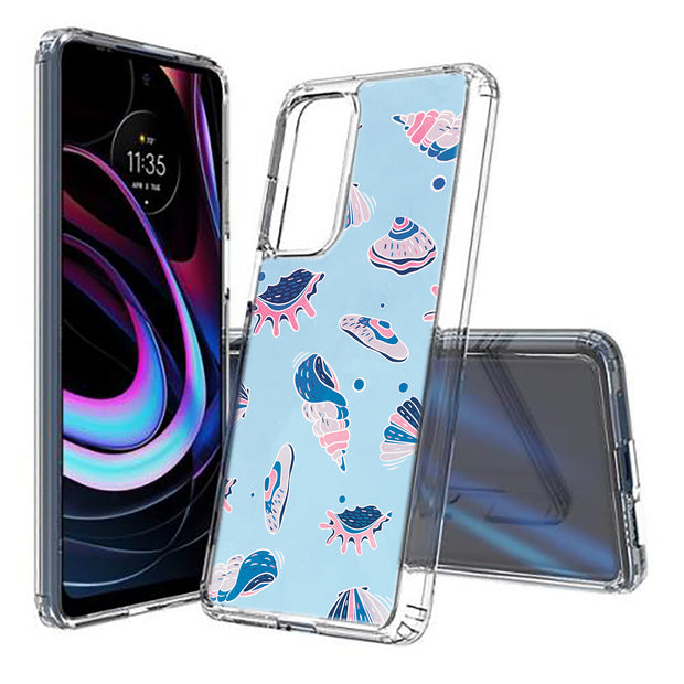 SeaShells Clams Print Slim Cover For Motorola   (Edge,One 5G,Ace,UW,X40,30), Print in USA