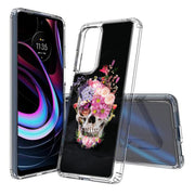 Flower Skull Print Slim Cover For Motorola   (Edge,One 5G,Ace,UW,X40,30), Print in USA