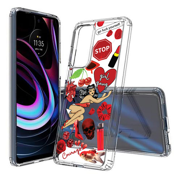 Fashion Collage Print Slim Cover For Motorola   (Edge,One 5G,Ace,UW,X40,30), Print in USA