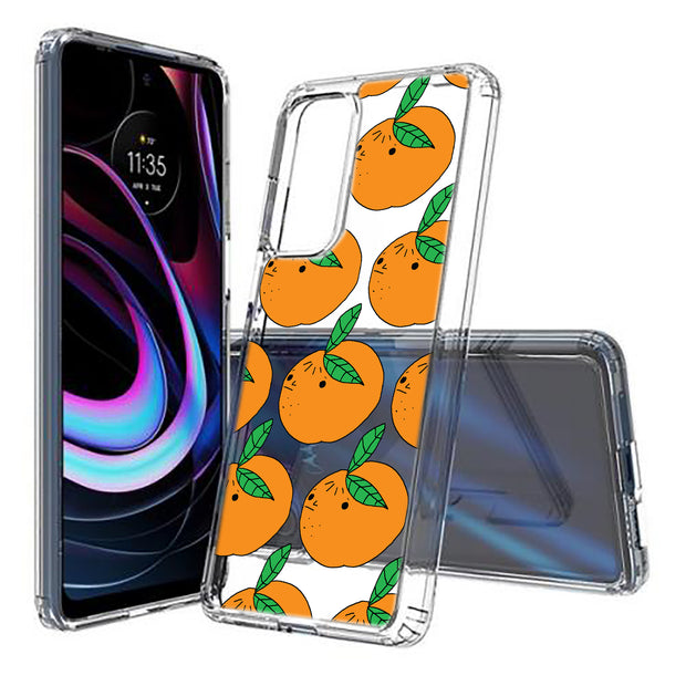 Orange Fruit Print Slim Cover For Motorola   (Edge,One 5G,Ace,UW,X40,30), Print in USA