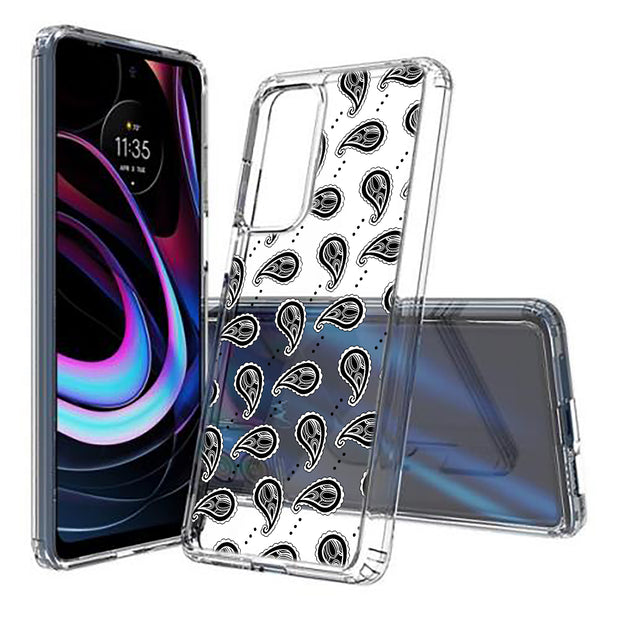 Black Bandana 3 Print Slim Cover For Motorola   (Edge,One 5G,Ace,UW,X40,30), Print in USA