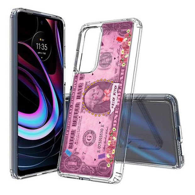 Rich Bitch Print Slim Cover For Motorola   (Edge,One 5G,Ace,UW,X40,30), Print in USA