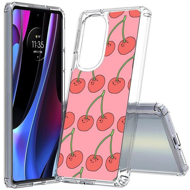 Cherry Print Slim Cover For Motorola   (Edge,One 5G,Ace,UW,X40,30), Print in USA