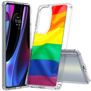 Rainbow LGBTQ Print Slim Cover For Motorola   (Edge,One 5G,Ace,UW,X40,30), Print in USA