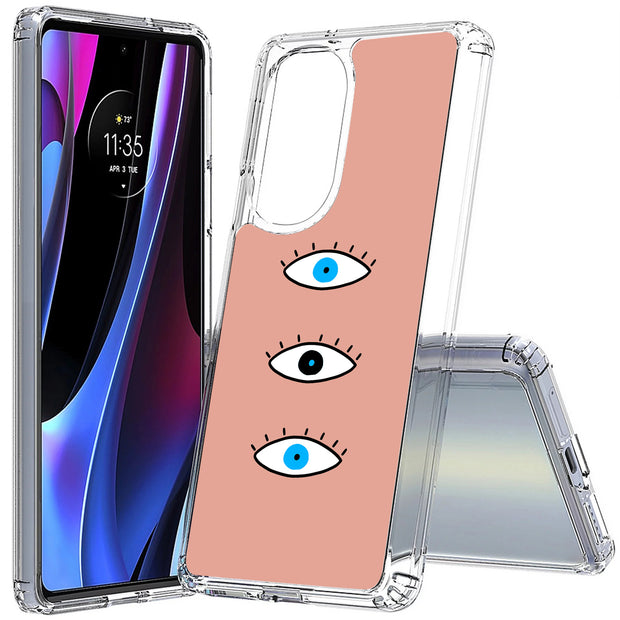 Evil Eye Blue Print Slim Cover For Motorola   (Edge,One 5G,Ace,UW,X40,30), Print in USA