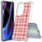 Plaid Grid Line Print Slim Cover For Motorola   (Edge,One 5G,Ace,UW,X40,30), Print in USA