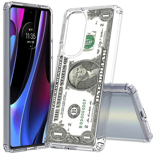 One Dollar Bill Print Slim Cover For Motorola   (Edge,One 5G,Ace,UW,X40,30), Print in USA