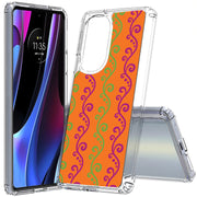 Purple Grn Vine Print Slim Cover For Motorola   (Edge,One 5G,Ace,UW,X40,30), Print in USA