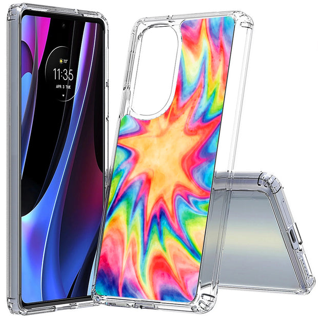 Tie Dye Trippy Print Slim Cover For Motorola   (Edge,One 5G,Ace,UW,X40,30), Print in USA