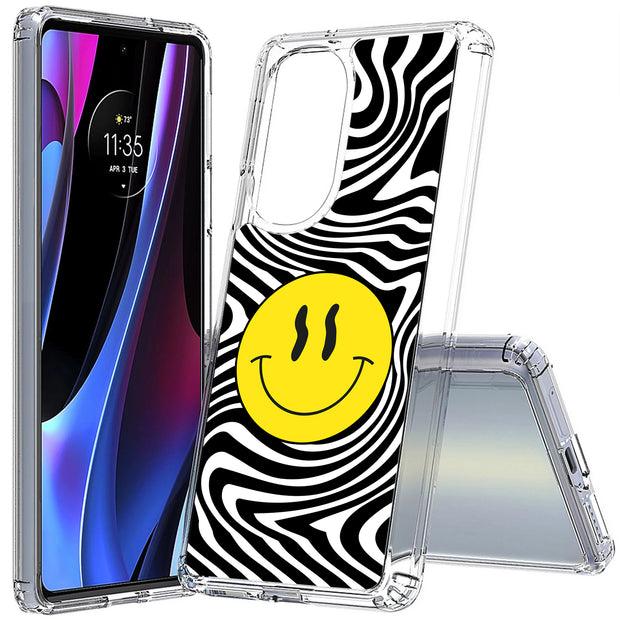 Trippy Smiley Print Slim Cover For Motorola   (Edge,One 5G,Ace,UW,X40,30), Print in USA