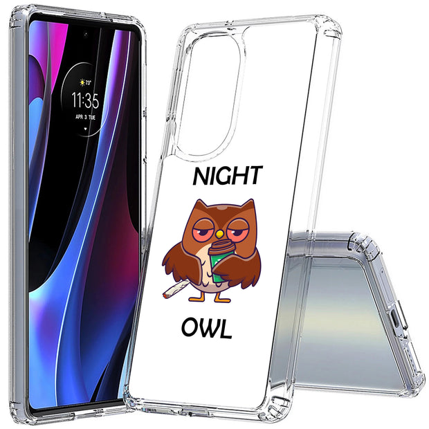 Night Owl  Print Slim Cover For Motorola   (Edge,One 5G,Ace,UW,X40,30), Print in USA