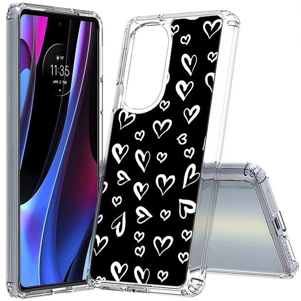 White Hearts Print Slim Cover For Motorola   (Edge,One 5G,Ace,UW,X40,30), Print in USA