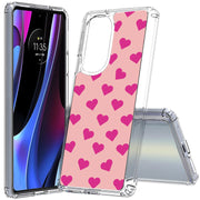 Cute Pink Love Print Slim Cover For Motorola   (Edge,One 5G,Ace,UW,X40,30), Print in USA