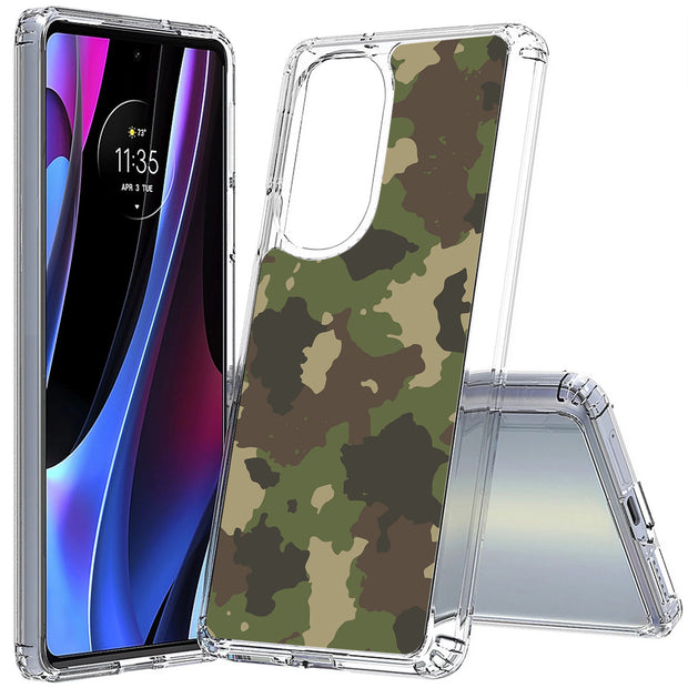 Camouflage 3 Print Slim Cover For Motorola   (Edge,One 5G,Ace,UW,X40,30), Print in USA