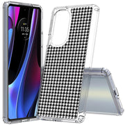 Black Gingham Print Slim Cover For Motorola   (Edge,One 5G,Ace,UW,X40,30), Print in USA