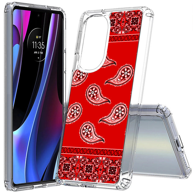 Red Bandana Print Slim Cover For Motorola   (Edge,One 5G,Ace,UW,X40,30), Print in USA