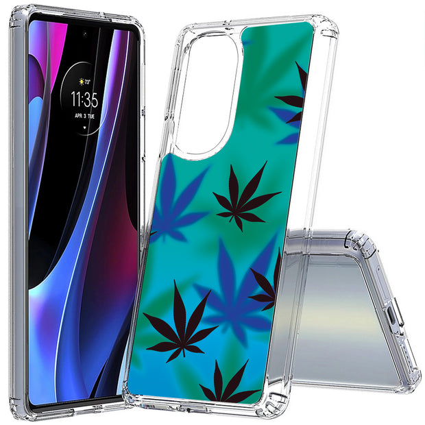 Marijuana Blue Print Slim Cover For Motorola   (Edge,One 5G,Ace,UW,X40,30), Print in USA