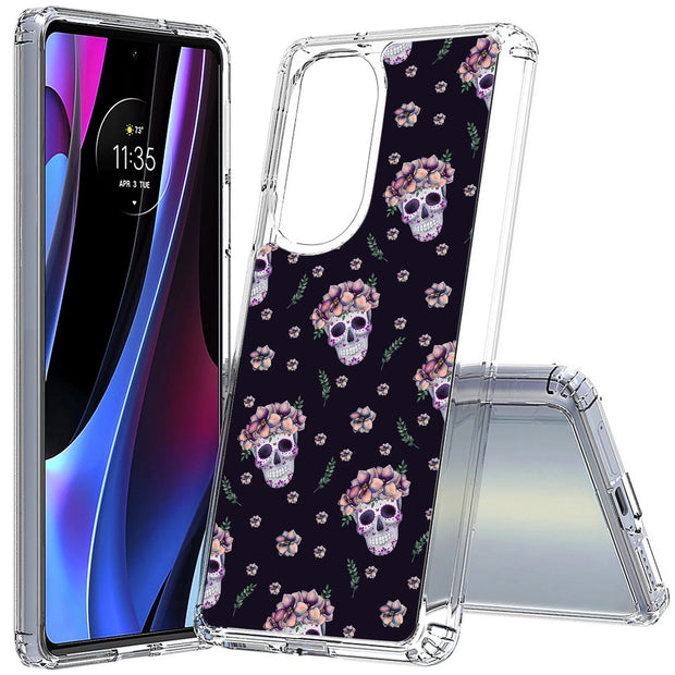 Skull Floral 1 Print Slim Cover For Motorola   (Edge,One 5G,Ace,UW,X40,30), Print in USA